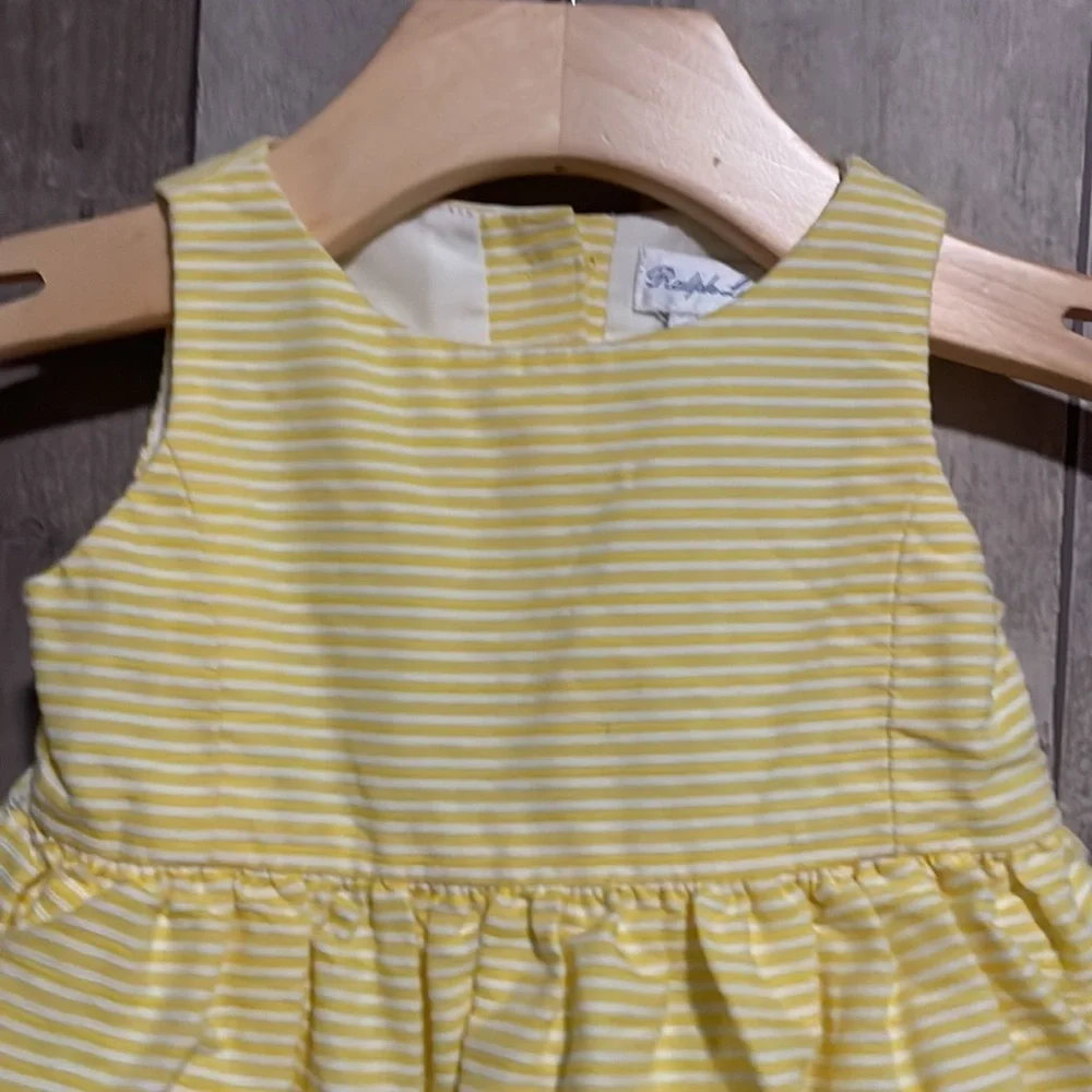 Ralph Lauren Yellow White Striped Seersucker Polo Dress